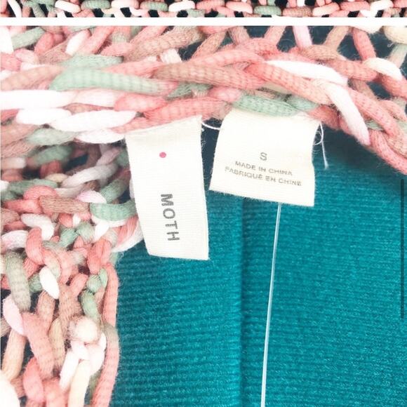 NWT Anthropologie moth open knit pink sweater - Picture 8 of 12